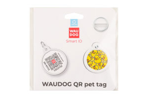 Адресник д/собак та котів Smart ID Качки з QR паспортом метал коло d25мм WauDog