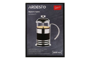 Френч-прес Gemini Asтi 600мл нержавіюча сталь/боросилікатне скло Ardesтo