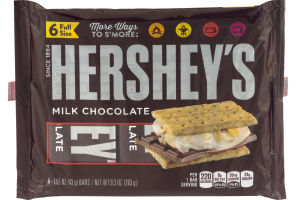 HERSHEY'S Milk Chocolate Bars, 6 Count, 9.3 Ounces