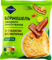 Вермішель швидкого приготування зі смаком яловичини негостра ТМ "ПРЕМІЯ"