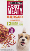 Purina Moist & Meaty Dog Food Burger With Cheddar Cheese Pouches - 12 CT