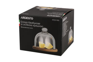 Блюдо бамбукове з скляною кришкою 12см Ardesтo