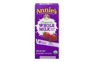 Annie's Homegrown Organic Whole Milk Yogurt Tubes Summer Strawberry - 8 CT