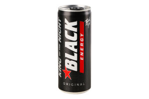 Напиток энергетический безалкогольный с добавлением витаминов Original King of the Night Black Energy ж/б 250мл