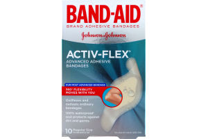 Band-Aid Adhesive Bandages Activ-Flex Regular Size - 10 CT