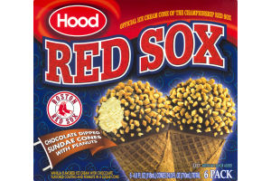 Hood Red Sox Chocolate Dipped Sundae Cones With Peanuts - 6 CT