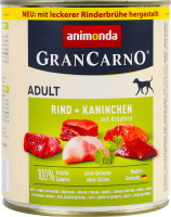 Корм д/собак з яловичиною кроликом та травами 800г ж/б ГранКарно