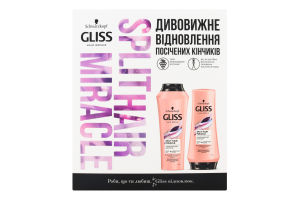 Набор косметический Шампунь+Бальзам для волос Split Hair Miracle Gliss 1шт