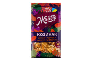 Козинак с облепиховым маслом Арахис + курага + кунжут + изюм Жайвір м/у 65г