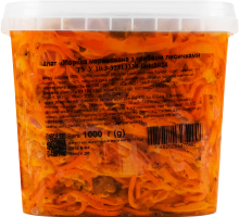 Морква маринована з грибами лисичками Повний Кошик відро 1кг