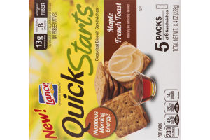 Lance Quick Starts Breakfast Biscuit Sandwiches Maple French Toast Packs - 5 CT