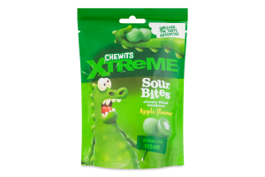 Конфеты со вкусом яблока и лимона с кислинкой Sour bites Xtreme Chewits д/п 115г