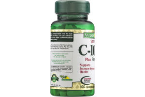 Nature's Bounty Vitamin C-1000mg Plus Rose Hips Coated Caplets - 100 CT