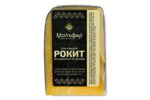 Сир 60% твердий витриманий 12міс Рокит Мольфар в/у 200г