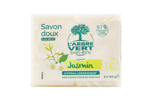 Мило з натуральним екстрактом жасмину Savon Doux L'arbre Vert 2х100г
