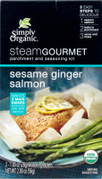 Simply Organic Steam Gourmet Parchment and Seasoning Kit Sesame Ginger Salmon