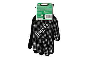Рукавички чорні трикотажні з ПВХ мікрокрапкою арт4410 Долоні