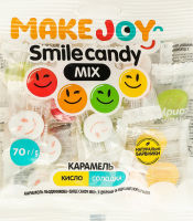 Карамель леденцовая с сахарами и подсластителями Smile candy mix Make Joy м/у 70г
