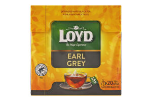 Чай чорний байховий дрібний з ароматом бергамоту Earl Grey Loyd к/у 20х2г