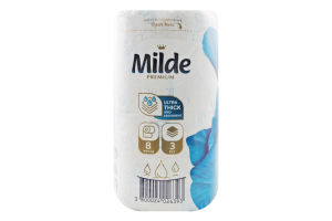 Туал. папір Milde 8 шт. Преміум Cool Blue 3-шар. И393 (Болгарія)