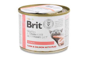 Корм д/котів Ренал при нирковій недостатності 200г ж/б Бріт ВетДієтс