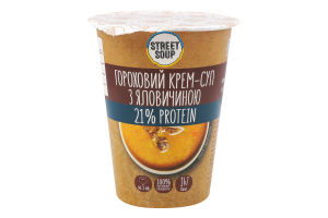 Крем-суп швидкого приготування гороховий з яловичиною 50г стакан Стрітсуп