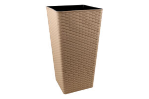 Горщик д/квітів Ротанг какао квадратний 22*22*41,5см 115040 Алеана