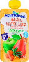 Пюре фруктово-ягодное для детей от 6мес гомогенизированное Яблоко с грушей и облепихой Hamanek д/п 100г
