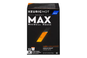 Maxwell House Medium Roast K-Cup Pods Max 1.50x More Caffeine - 12 CT