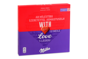 Конфеты из молочного шоколада с ореховой начинкой Love Milka к/у 110г