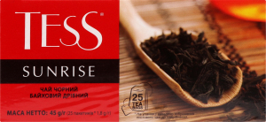 Чай Sunrise чорний 25*1,8г Tess