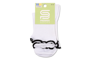 Шкарпетки дит Premier socks високі рюш білі р20-22