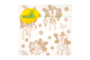 Серветки паперові Green Line Новорічний мікс 2шари 33*33см 14шт Ecolo