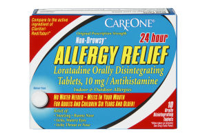 CareOne Allergy Relief 24 Hour Non-Drowsy Orally Disintegrating Tablets Indoor & Outdoor Allergies - 10 CT
