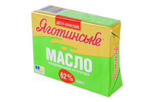 Масло сладкосливочное 62% бутербродное Яготинське м/у 180г