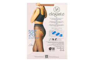 Колготки жіночі Elegante Fleur Ajour top 20den 3 natural