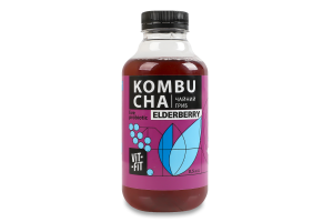 Напій бродіння фільтрований непастеризований з цукром Elderberry Kombucha Vit-Fit п/пл 0.5л