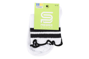 Шкарпетки Premier socks висок рюш смуж білі р18-20