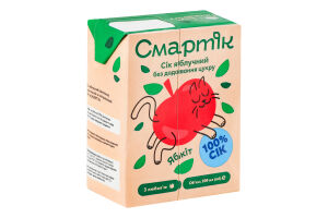 Сік відновлений освітлений та пастеризований яблучний Смартік т/п 200мл
