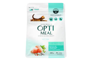 Корм сухий для кошенят з куркою Optimeal м/у 200г