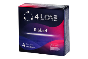 Презервативы из натурального латекса Ребристые 4Love 4шт