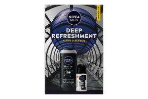 Набор Гель для душа Активное очищение 250мл + Антиперспирант Классический 50мл Deep refreshment Nivea Men 2шт