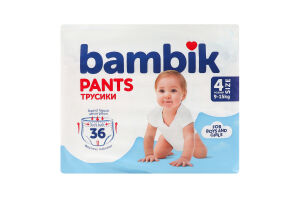 Трусики-подгузники для детей 9-15кг 4 Bambik 36шт