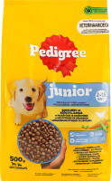 Корм сухий повнораціонний для цуценят З домашньою птицею та овочами Junior Pedigree м/у 500г