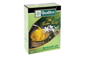 Чай зеленый байховый с цветами жасмина Natural jasmine Qualitea букет к/у 100г