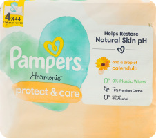 Серветки вологі дитячі Harmonie Protect Care 4*44шт Pampers