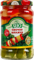 Асорті овочеве дольками стерилізоване Овочеві шпажки Rio с/б 240г