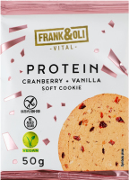 Печенье веганское белковое с арахисовой пастой, клюквой и ванилью Frank&Oli м/у 50г