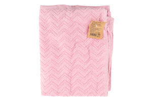 Рушник рожевий махровий велюр жакард 50*90см 550г/м2 ГМ Текстайл