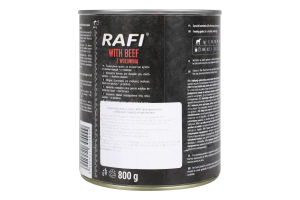 Корм д/собак з яловичиною 800г ж/б Рафі